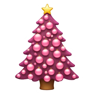 A pink Christmas tree decorated  sticker