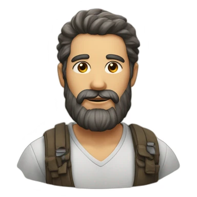 Homme avec une légère barbe et des cernes  sticker