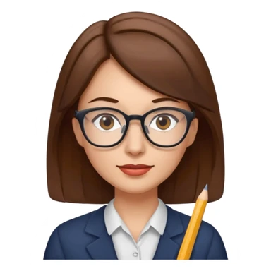 woman teacher with medium brown hair sticker