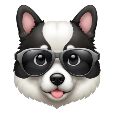 Black and white dog with sunglasses  sticker