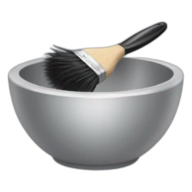 Empty hair dye bowl and brush sticker