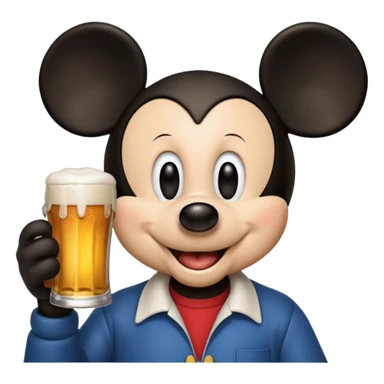 Mickey qui boi une bière  sticker