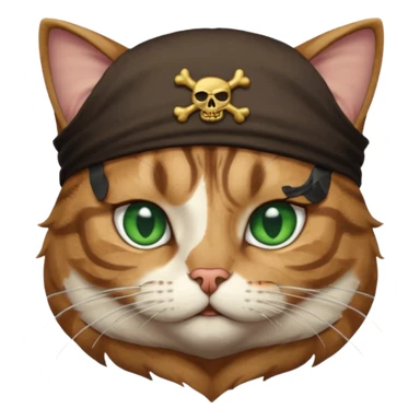 pirate cat with one closed eye sticker