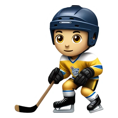 golden ice hockey player sticker