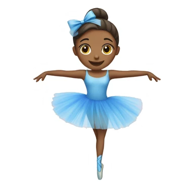 Una bailarina de ballet con un tutu azul haciendo un giro sticker