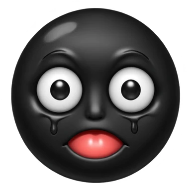 an black melting face with no eyebrows and mouth and just an 1 eye (The Face Needs to Be A Litelar Black Ball) sticker