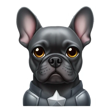 French bulldog dark grey superhero sticker