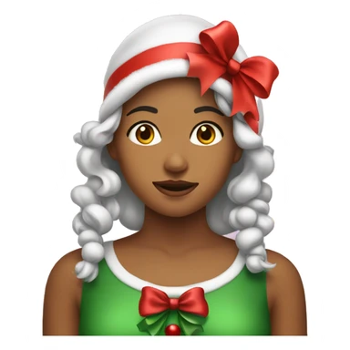 Christmas girl with bow sticker