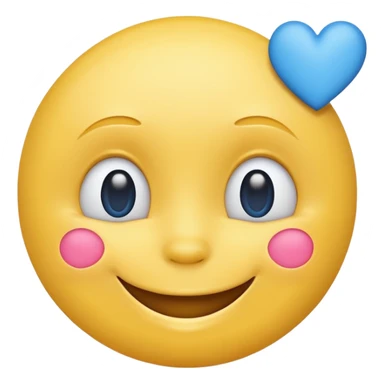 yellow smiling face with blue hearts sticker