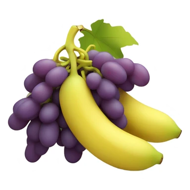 Grapes hugging bananas sticker