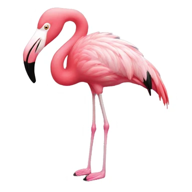 Pisica si Flamingo kiss sticker