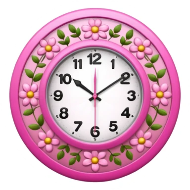 make a girly clock with very pink tones. sticker