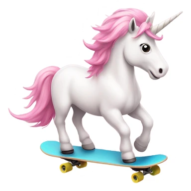 light pink unicorn riding a skateboard sticker