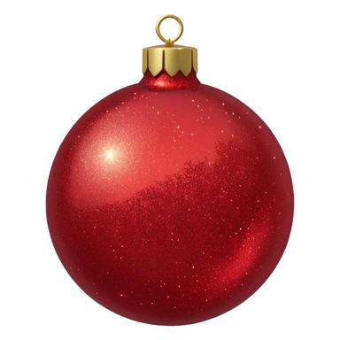 Red glitter ball ornament, matte sticker