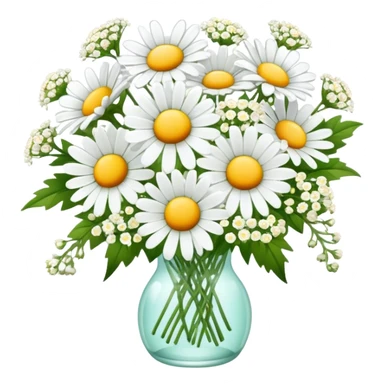 daisy and babies breath bouquet  sticker
