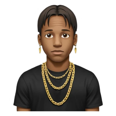 Travis Scott with gold chain necklace  sticker