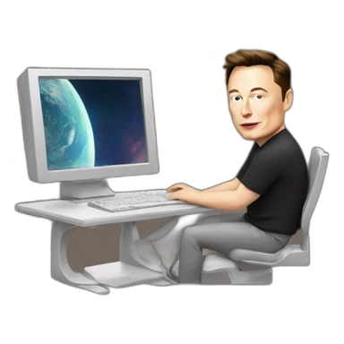 Elon musk on a a computer sticker