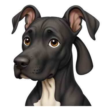Black Male Great Dane  with no white and has cropped ears in a show stance sticker