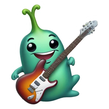 Happy slug playing electric guitar sticker