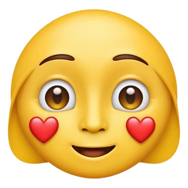 yellow face emoji with heart eyes, expressing love, high quality, smooth shading, bright colors, clean background sticker