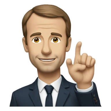 Macron qui lève la main sticker