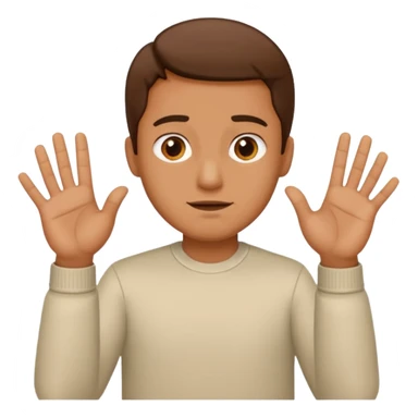 man gesturing "NO" with his hands crosswise sticker