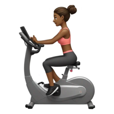Fit girl on stationary bike sticker