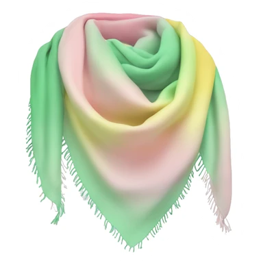 Realistic pastel green,pastel yellow,and pastel pink ombre scout scarf isolated. sticker