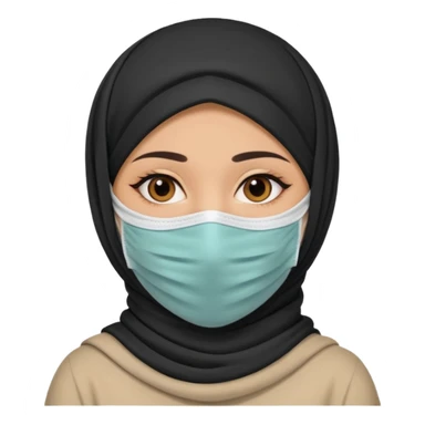 cover face mask arab woman with hijab sticker