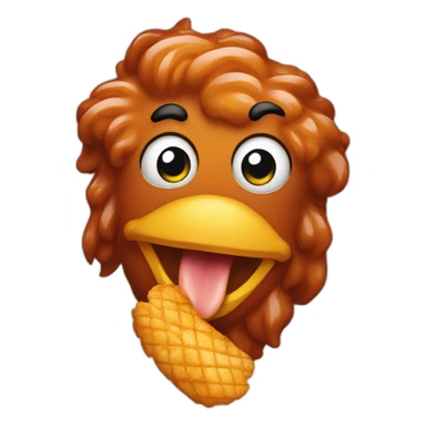 A chicken strip with bbq sauce sticker