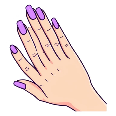 lilac pastel manicure on five fingers sticker