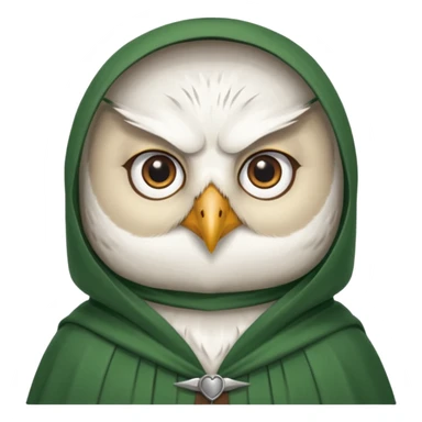 white owl professor in green cloak  sticker
