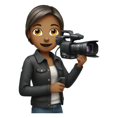 girl with a video camera sticker