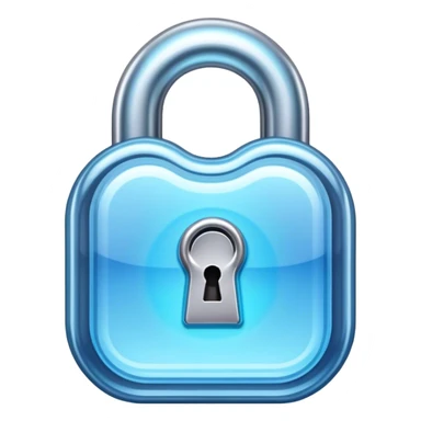 holographic and glassmorphic blue lock sticker