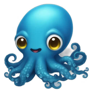 cute blue kraken love sticker