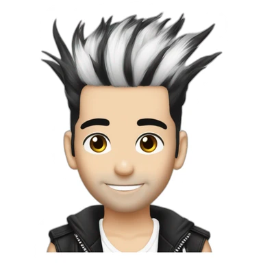 Bill Kaulitz skunk hair sticker