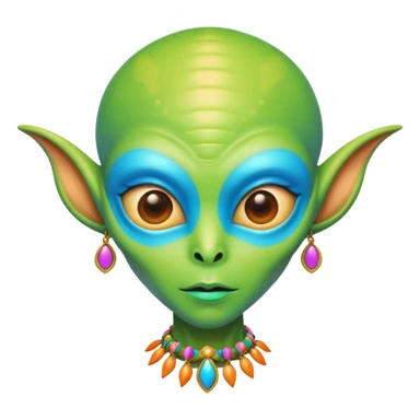 alien living in desert, very colorful, accessories, just face  sticker