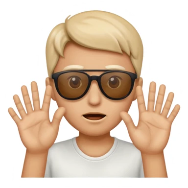 Scared face with sunglasses and ok hand holding them down sticker