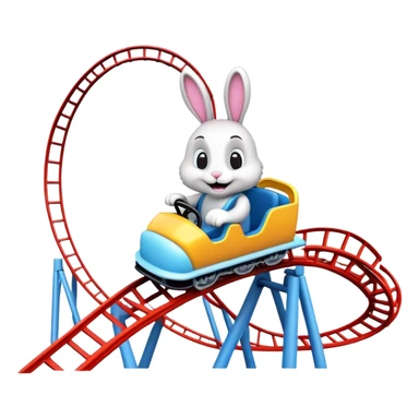 roller coaster with a bunny mascot, representing Walibi amusement park sticker