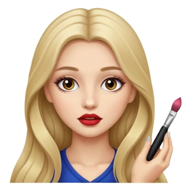 Очень красивая девушка с длинными волосами краситься  sticker