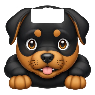 Crie um emoji de um cachorro rottweiler preto sticker