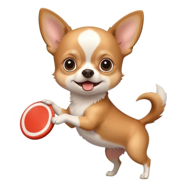 Chihuahua catching a frisbee sticker