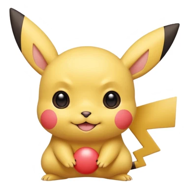 Chibi Cute Cartoon Big-eyed anime-styled Ash’s Pikachu (hairless) smiling sticker