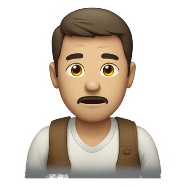 man holding his stomach with worried face sticker