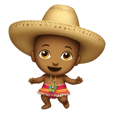Baby dancing wearing a sombrero  sticker