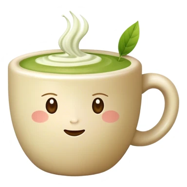 Matcha latte in beige mug sticker