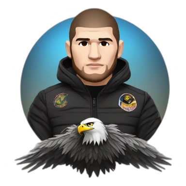 Khabib nurmagomedov with eagle sticker