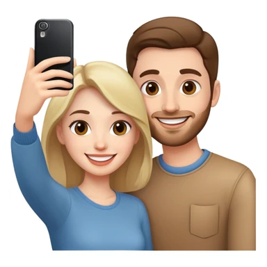 smiling couple selfie moment sticker