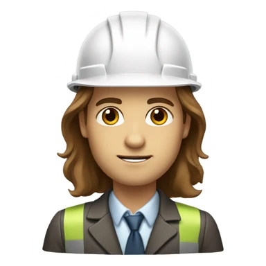 civil engineer with long brown hair and black eyes sticker