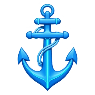 A neon futuristic cyberpunk anchor line drawing, that would be made of neon tubing on a sign sticker